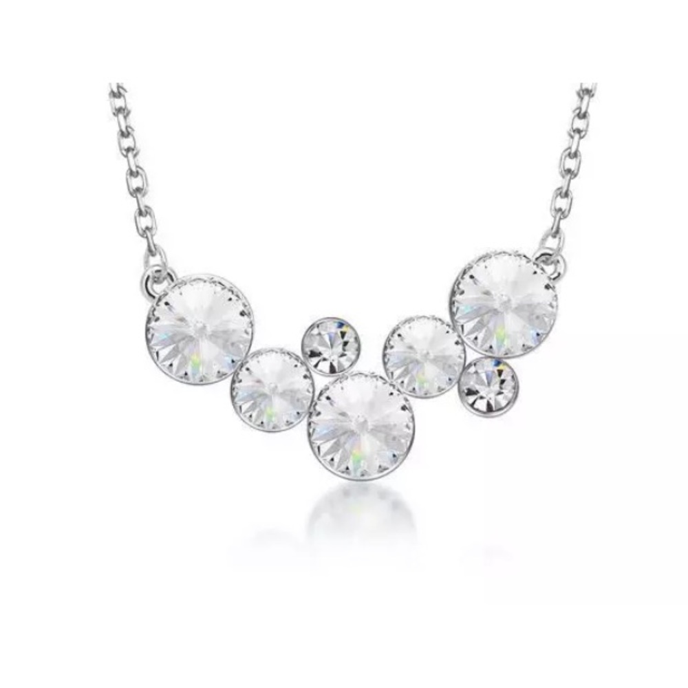 3 for $15 silver clear crystal pendant necklace